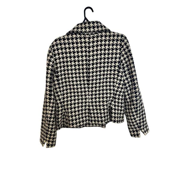 Talbots Women's Houndstooth Jacket Size 12 Black Long Sleeve. - Picture 3 of 8